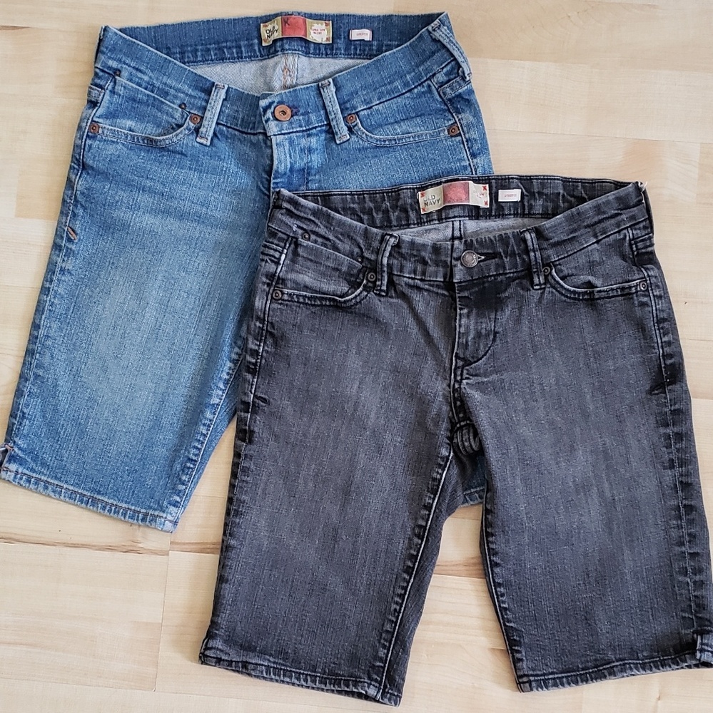2 Old Navy Ultra Low Waist Jean Stretch Shorts
